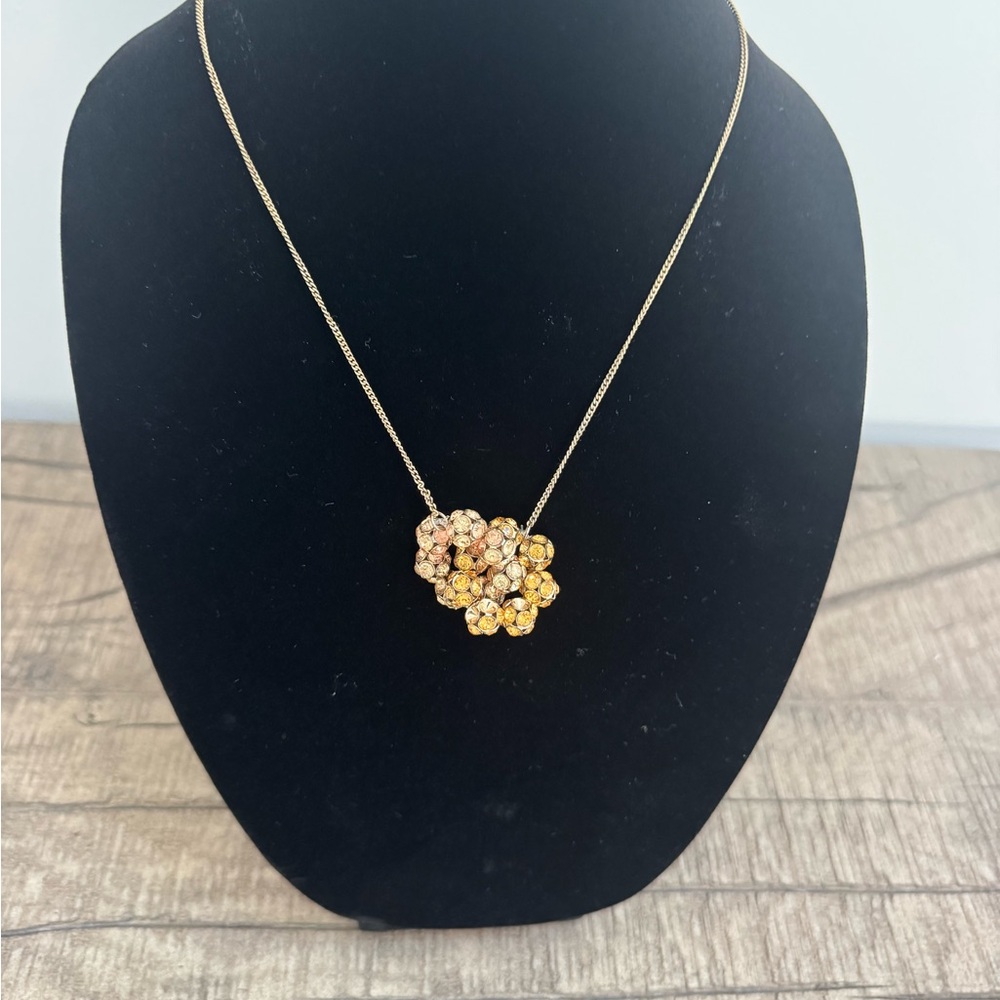 J. Crew Gold and Yellow Cluster Necklace